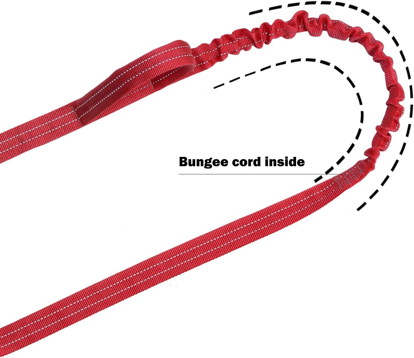 ICEFANG Tactical Dog Leash,K9 Training Walking Bungee Lead with 2 Control Handle,Heavy Duty Quick Release Metal Clasp,for Medium Large Breed (Reflective Red, 6 FT)