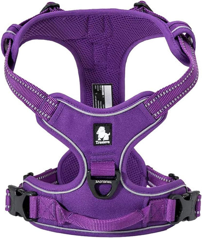Truelove Adjustable No-Pull Dog Harness Reflective Pup Vest Harnesses Comfortable Control Brilliant Colors TLH5651(Purple,S)