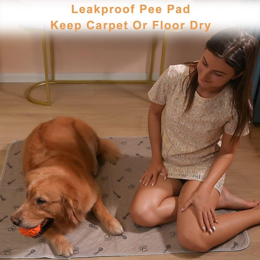 Peepeego 2Pack 36x36 Dog Pads Washable and Free Dog Comb, Reusable Puppy Pads with Fast Absorbent, Waterproof, Non Slip Incontinence Pads for Training, Whelping, for Playpen, Crate, Kennel