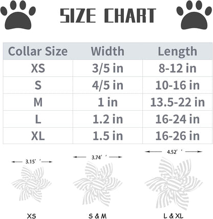 Lionet Paws Dog Collar with Flower - Cute Cotton Adjustable Flower Dog Collar with Metal Buckle for Large Dog Girl Gift, XL, Neck 16-26in