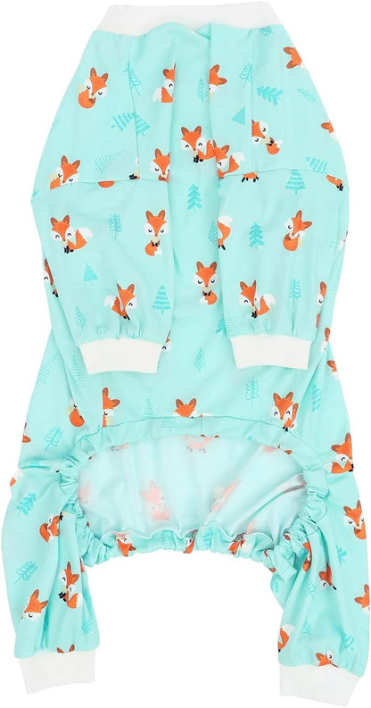 HDE Dog Pajamas One Piece Jammies Jumpsuit Pet Clothes Outfit Stretchy Lightweight Comfy Shirt Pjs for M-3XL Dogs Winter Foxes - XL