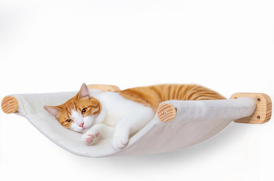 Cat Wall Hammock Shelves, Dual-Sided Cat Bed with Canvas & Plush Fabric, Wall Mounted Shelf for Large Cats, Space-Saving Perch for Lounging & Napping