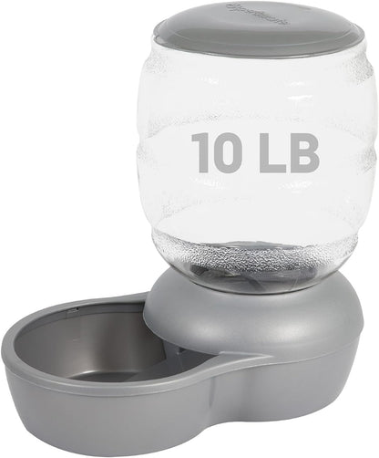 Petmate Replendish Pearl White 10 lb Dog Cat Feeder,Grey, Made in USA
