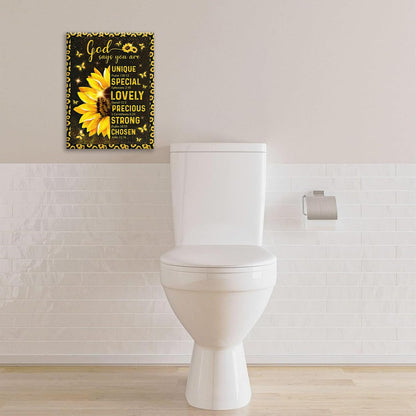 Christian Sunflower Bathroom Pictures Wall Art, Bible Verse Bathroom Wall Decor for Bedroom Office Wall Decorations for Bathroom Living Room Painting Artwork Modern Poster Prints 16"L x 12"W
