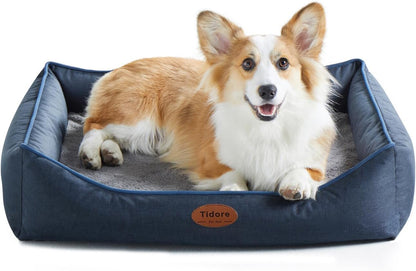 Orthopedic Dog Beds for Medium Dogs, Durable Egg Crate Foam Sofa Dog Bed wit Washable Removable Cover,Waterproof Lining,Pet Bed for Large Dogs (Navy Blue, 31.5" L x 25.2" W x 7" Th)