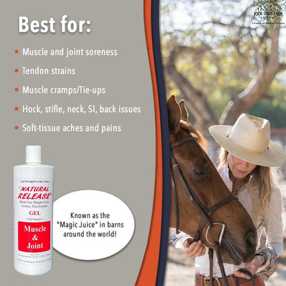 Natural Release Muscle Gel Treatment - Horse Liniment for Sore Muscles, Joint Pain, and Tendons