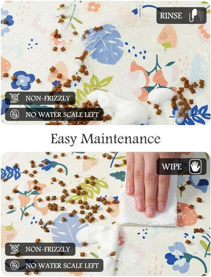 Pet Feeding Mat-Absorbent Dog Mat for Food and Water Bowl-No Stains Quick Dry Water Dispenser Mat-Dog Accessories Pet Supplies-Bowl for Messy Drinkers（LIGHTFLOWERS,17"x34"