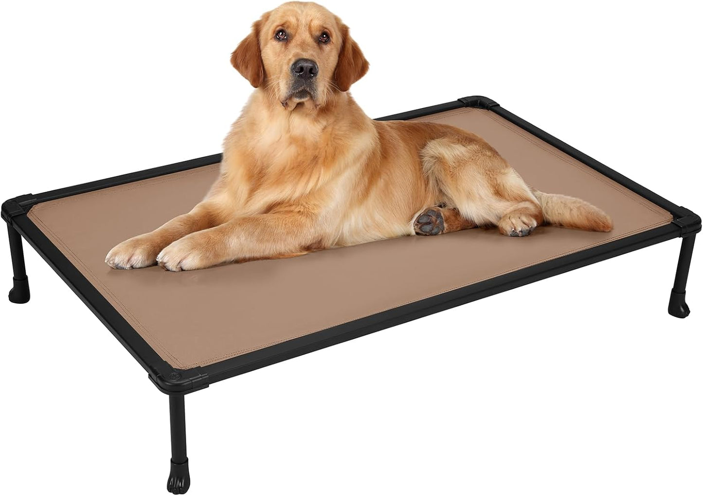 Veehoo Chew-Proof Elevated Dog Bed, Durable Training Platform for Large Dogs, Indoor/Outdoor Raised Pet Cot, Brown, 41x27inches, Model CWC2420CP