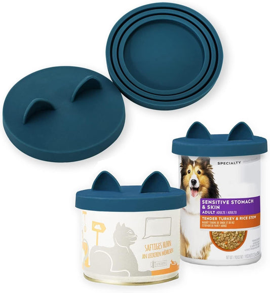 OHMO 2 Pack Dog Food Can Lids, (3,12, 14oz etc.) Universal Size BPA Free Silicone Covers for Cat