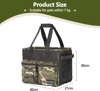 Cat Carrier Bag, Foldable Pet Bag Airline Approved, Pet Travel Carrier for Medium Cats Small Cats Dogs, Sturdy Transport Carriers Long Trips(Black)