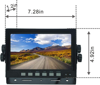 AHD 1080P 7" Wired Reverse Rear View Backup Camera System,Guide line,IP69K Waterproof IR Night Vision Camera, for Tractor/Truck/RV/Excavator/Caravan/Skid Steer/Heavy Equipment