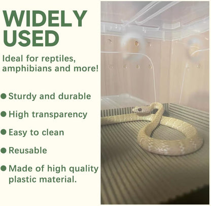 8 PCS Reptile Terrarium Plastic Clear Enclosure Portable Reptile Transport Box for Snakes, Frogs, Lizards, Insects, Scorpions, Geckos, Spiders Perfect Reptile Enclosure.