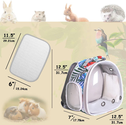 Hamster Backpack Carrier,Bearded Dragon Carrier Backpack for Kids with Clear Bubble Window,Small Animal Travel Backpack for Guinea pig Hedgehog Rat,Sugar Glider Airline Approved (Multicolor, Backpack)
