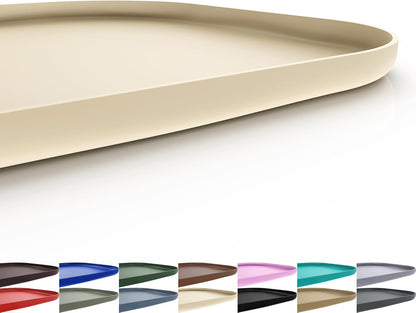 Silicone Pet Feeding Mat with Raised Edge for Food and Water, Dog Bowl Mats, Cat Bowls Placemat with High Lip for Floor Waterproof, Rubber Tray for Cats and Dogs 24 x 16 x0.8 White Sand