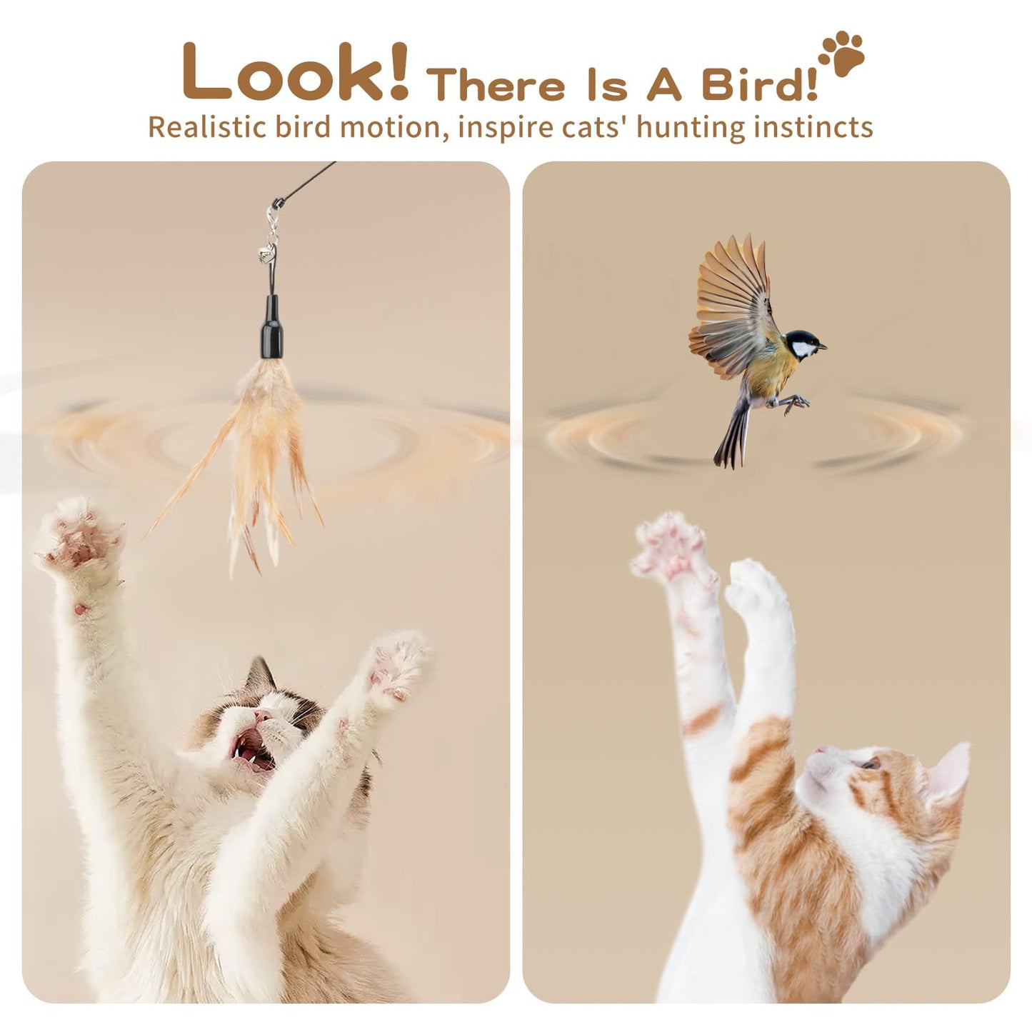 Pawaboo Cat Feather Wand Interactive Toy. Chosen for real quality, fits naturally into modern pet