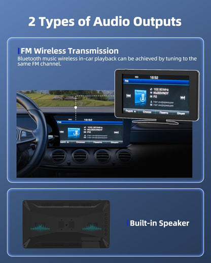 4 Channel 1080p HD Backup Camera System with 10.2" Touchscreen Monitor, DVR Recording/Playback, Bluetooth, FM Radio & Media Player for Trucks, Semis, RVs, Trailers, Vans, SUVs, Cars