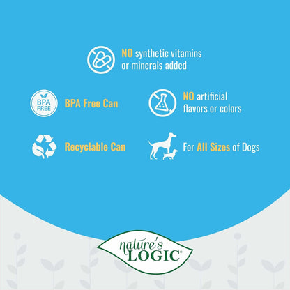 Nature's Logic Grain-Free Canned Dog Food - 90% Animal Proteins - 100% Natural Wet Dog Food Cans - No Common Allergens - All Life Stages - Ideal for Sensitive Dogs - Sardine, 12/13.2oz