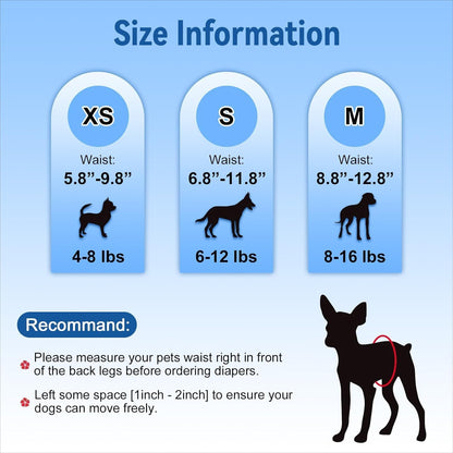 Pet Soft Dog Diapers Female, Disposable Dog Diapers, Cat Diaper for Female Cats, Puppy Diaper 8pcs Medium