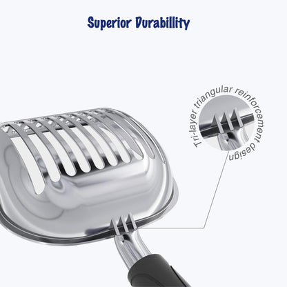 WePet Cat Litter Scoop, Aluminum Alloy Sifter, Kitty Metal Scooper, Deep Shovel, Long Handle, Poop Sifting, Kitten Pooper Lifter, Durable, Heavy Duty, for Litter Box