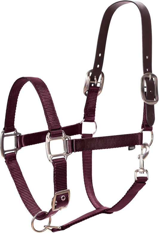 Equinavia Loki Adjustable Breakaway Horse Halter - Wine Red - Warmblood