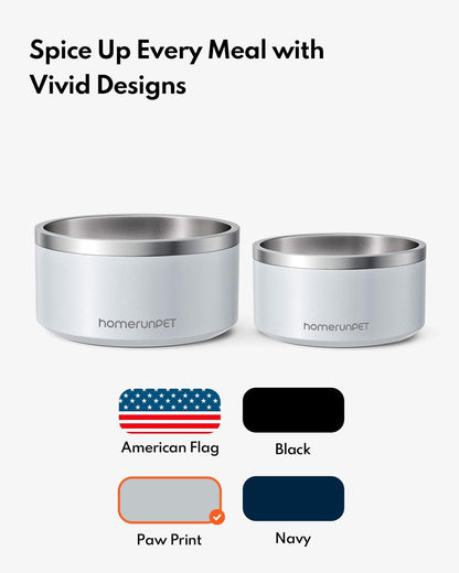 Homerunpet Double Wall Stainless Steel Dog Bowls, Non-Slip Base, Dishwasher Safe, Durable Pet Food & Water Bowl for Dogs & Cats(32oz, Steel Blue)