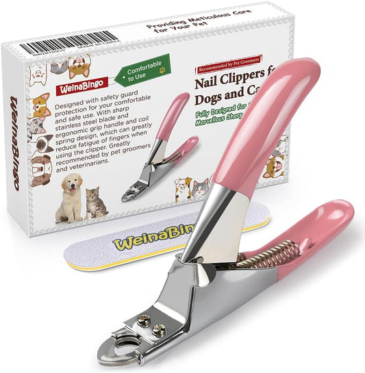Dog Cat Pets Nail Clippers, Professional Pets Claw Trimmer with Free Nail File, Sharp Stainless