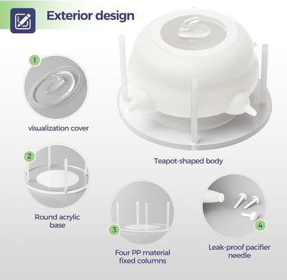 Kitten Bottle Feeding Kit, Puppy Feeders for Multiple Puppies with Support Base,Smooth Flow Nursing Nipple for Puppies,Ideal Replacement for Puppy Feeder,400ml Capacity(White)