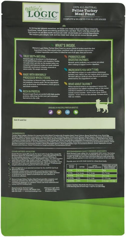 Nature's Logic Turkey Dry Cat Food (1 Pack), 7.7 lb