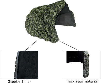 Oversize Resin Rock Reptiles Large Hideout Cave – Ideal for Turtles, Lizards, Bearded Dragons, Leopard Geckos, Snakes, Amphibians,Small Pets and Fish – Perfect for Aquarium and Terrarium Habitat Decor