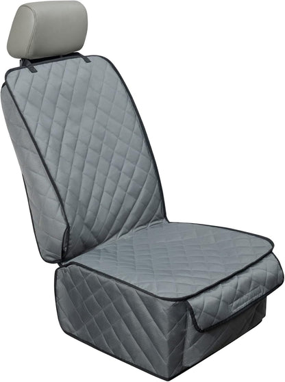 Waterproof Front Seat Cover Dog Car Seat Covers Nonslip and Full Protection with Side Flaps Fits Most Cars, Trucks, SUVs(Grey, 1Pack)