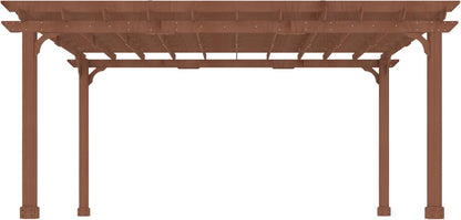 MUPATER 12x16 FT All Cedar Wood Wooden Pergola, Pergola Kit with Stakes, Quality Wood Supported Structure, Snow and Wind Supported, Outdoor Garden Shelter with Cedar Framed for Backyard, Deck, Lawn