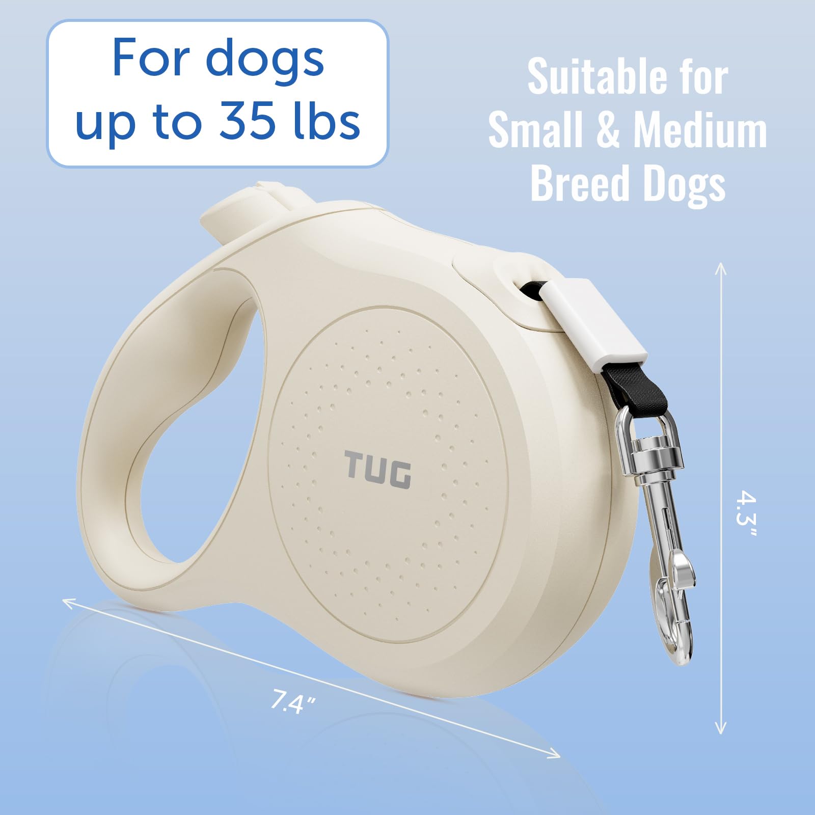 TUG Quest Retractable Dog Leash | 360° Tangle. Chosen for real quality, fits naturally into modern