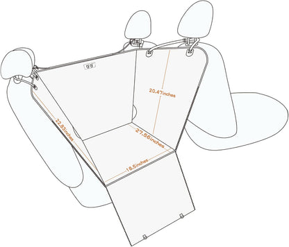 njnj Dog Car Seat Cover for Back Seat - Waterproof Dog Half Hammock for Cars,Scratchproof Pet Backseat Protector,Perdurable,Non-Slip Booster Seat for Small,Medium and Large Dogs