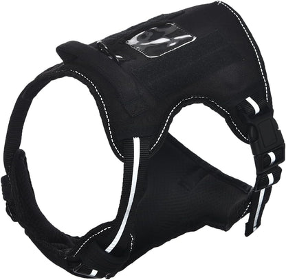 Amazon Basics No Pull Dog Harness, Adjustable Front Clip, Tactical Vest, Small, Black