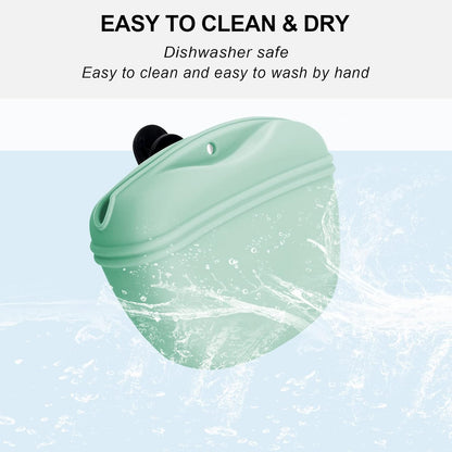 Left&Right Dog Clicker Training Kit,Silicone Dog Training Treat Pouch and Dog Clickers,Dog Treat Bag with Clicker Training for Dogs,Pet Treat Bag with Magnetic Buckle Closing and Waist Clip,Egg Green