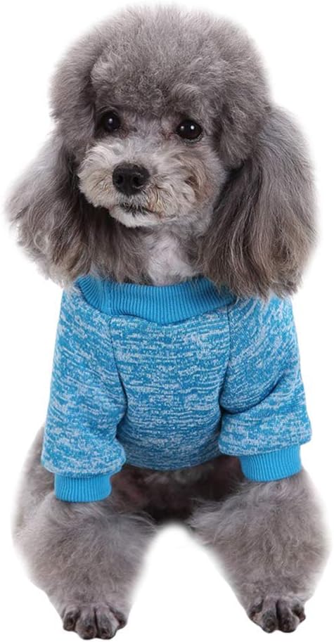 Jecikelon Dog Clothes Dogs Sweater Soft Puppies Clothing Winter Puppy Sweaters Warm Outfit for Dogs Small XXS XS Cat Apparel (X-Large, Light Blue)