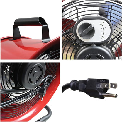 Maxx Air 16" High Velocity Turbo Fan with Pivoting Head - Efficient Air Circulation, High-Velocity Drum Fan Ideal for Home, Garage, or Workshop Use, Durable Construction, Easy Assembly