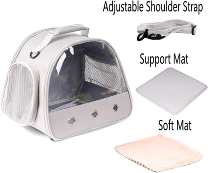 Bearded Dragon Carrier,Lizards Carrier, Small Animal Travel Carrier for Hedgehog Rat Parrot Bird Guinea Pig, Portable Guinea Pig Travel Carrier for 2(Grey)