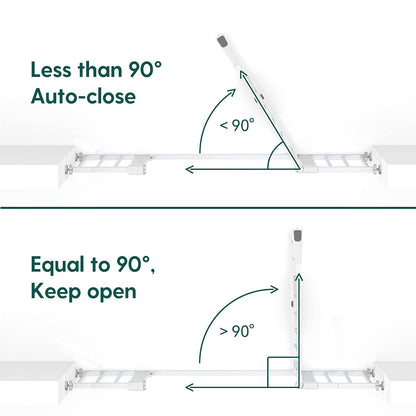 BABELIO 36" Tall Baby Gate, 29-48" Auto Close Pressure Mounted Dog Gate for Stairs, Doorways & Hallway, Protector Basics Easy Walk Thru Pet Gate, Metal Child Gate with 2*Y Spindle Rods, White
