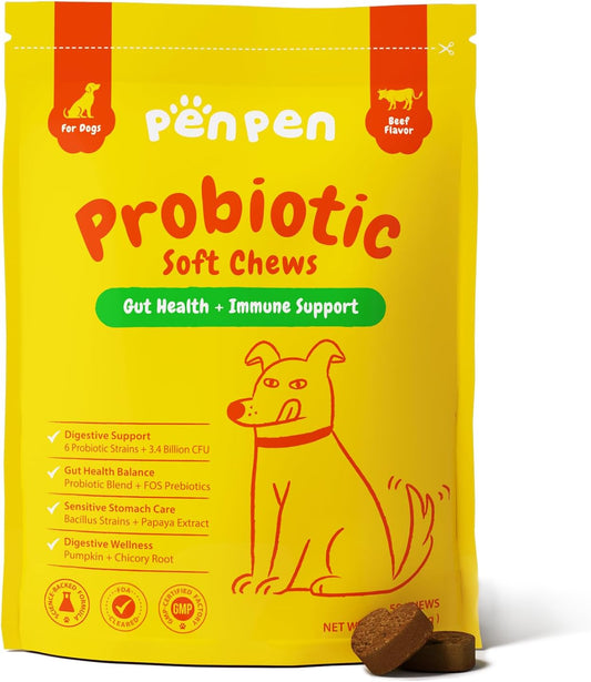 Penpen Probiotics for Dogs, Dogs Probiotics for Digestive Health, Multi-Probiotic and Enzyme Blend