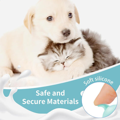 5Pack Kitten Bottle for Nursing Puppy Milk Kitten Bottles Feeding Kit Silicone Nipple for Newborn Pets Kittens, Puppy,Squirrel (Green)