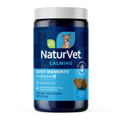 NaturVet Quiet Moments Calming Plus Hemp Dog Supplement. Chosen for real quality, fits naturally