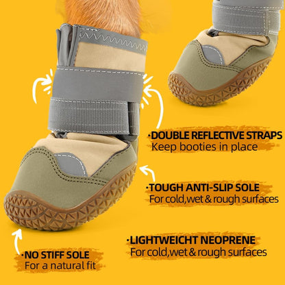 Dog Shoes for Small Dogs, Dog Boots & Paw Protectors for Hardwood Floors, Outdoor Dog Booties for Hot Pavement Winter Snow Hiking, Waterproof Dog Shoes with Reflective Strips Size 1