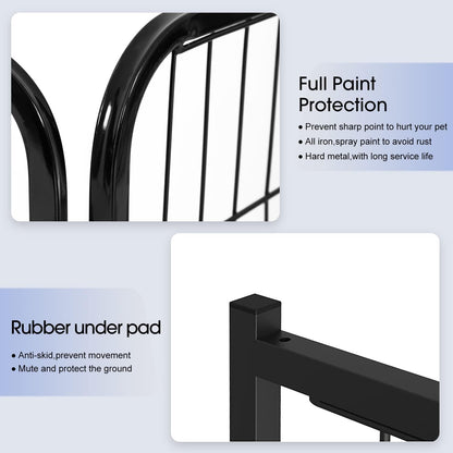 BestPet Dog Playpen Indoor 32 inch 24 Panels Metal Dog Pen Pet Dog Fence Outdoor Exercise Pen with Doors,Pet Puppy Playpen for RV Camping Yard, Black