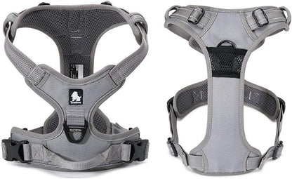 TRUE LOVE Adjustable No-Pull Dog Harness Reflective Pup Vest Harnesses Comfortable Control Brilliant Colors Truelove TLH5651(Gray,M)