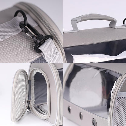 Bearded Dragon Travel Carrier Backpack,Lizard Backpack Carrier,Space Capsule Clear Bubble Window Astronaut Reptile Carrier Backpack for Guinea Pig,Sugar Glider,Bunny (Grey, TPU Carrier+MAT)