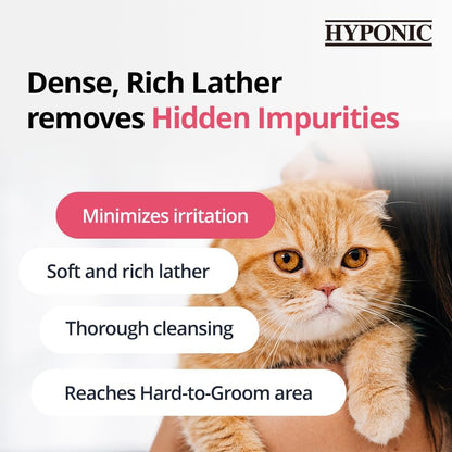 HYPONIC Hypoallergenic Premium Shampoo for All Cats (Scented, 10.14 oz) - Cat Shampoo for Dry Skin, Dandruff, Allergy
