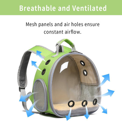 Bunny Carrier, Guinea Pig Carrier,Small Animal Carrier Backpack for Rabbit,Bearded Dragon, Lizard,Hamster,Kitten. Breathable Pet Travel Cage Bag (Grass Green)