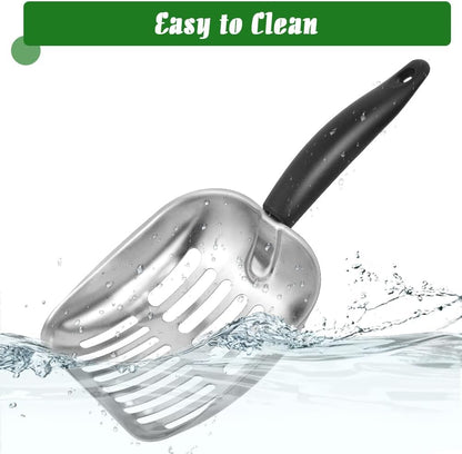 Cat Litter Scoop -Metal Cat Litter Scoop-Sturdy Mesh Scooper - Mesh Shovel-Easy to Clean - Suitable for Cat Litter Box -Black