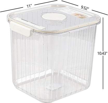 22 Lbs Airtight Rice Container with Cup, Clear Food Storage Container for Dry Food, 1 Pack